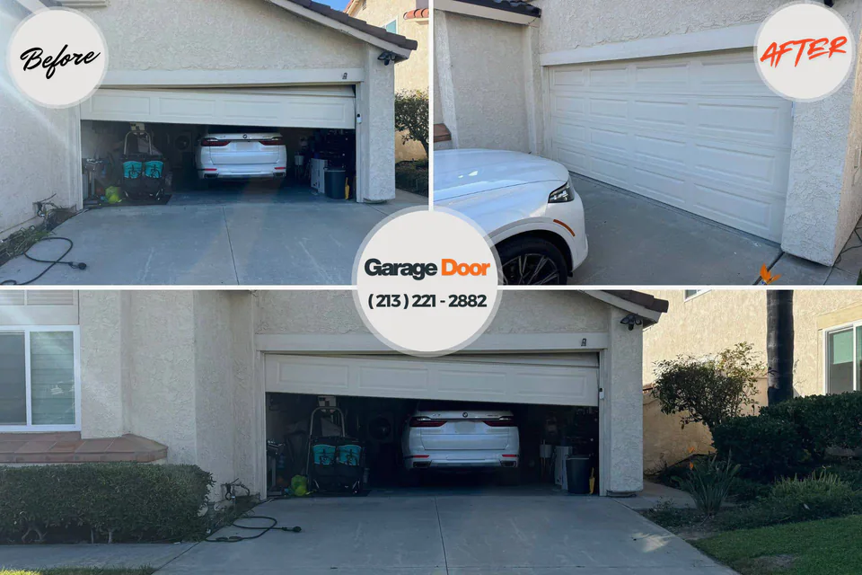 Before and after: garage door repair Munford, TN
